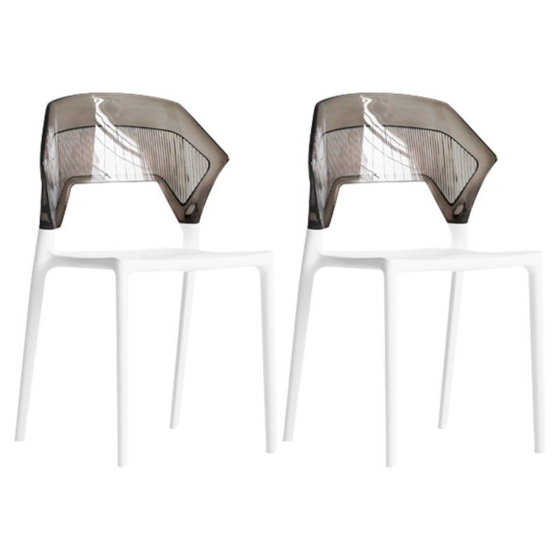 Modern Dining Room Wingback Armless Plastic Stacking Dining Chair