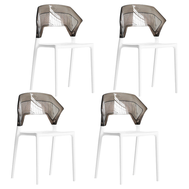 Modern Dining Room Wingback Armless Plastic Stacking Dining Chair