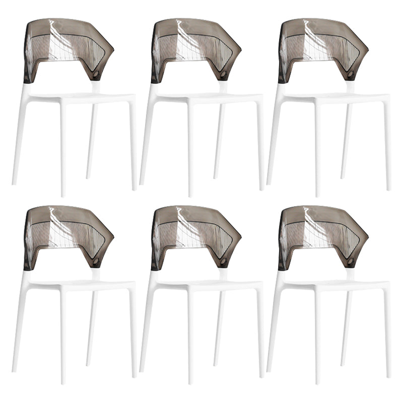 Modern Dining Room Wingback Armless Plastic Stacking Dining Chair