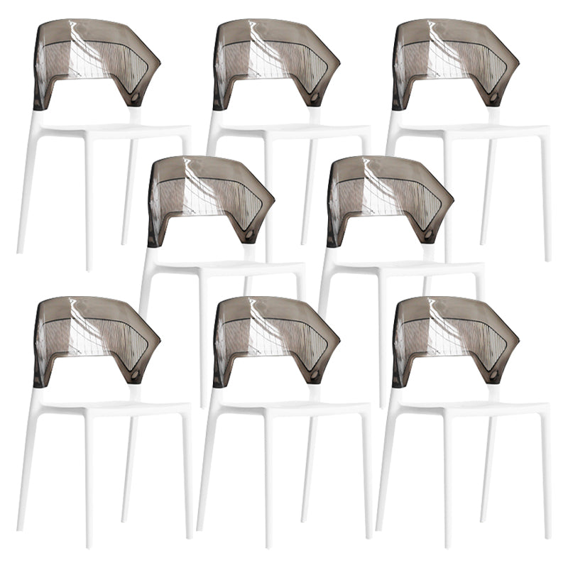 Modern Dining Room Wingback Armless Plastic Stacking Dining Chair