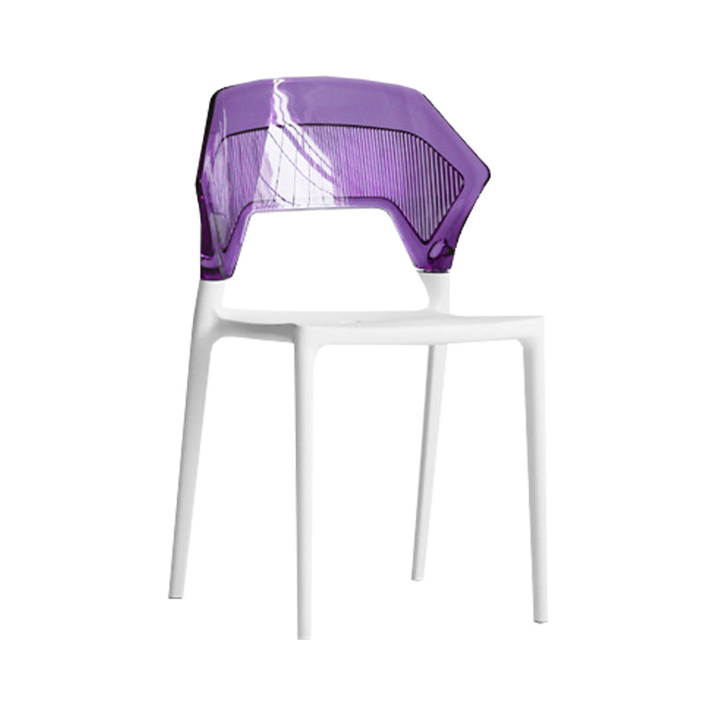Modern Dining Room Wingback Armless Plastic Stacking Dining Chair