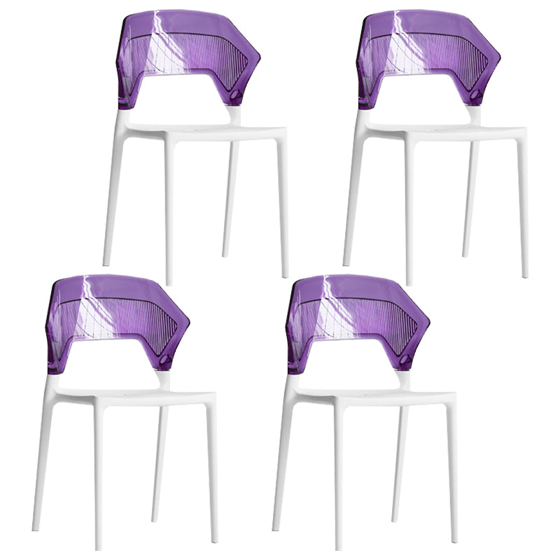 Modern Dining Room Wingback Armless Plastic Stacking Dining Chair