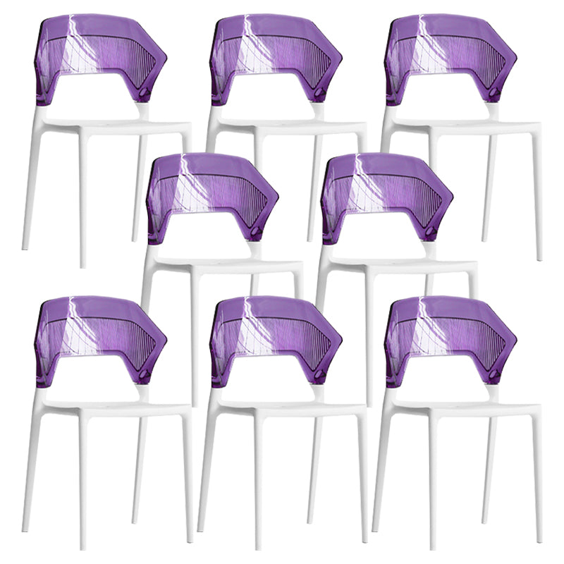 Modern Dining Room Wingback Armless Plastic Stacking Dining Chair