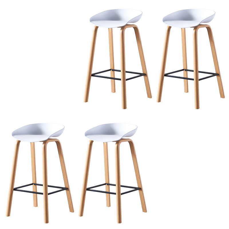 Contemporary Plastic Bucket Low Back Bar Stools with Metal Base