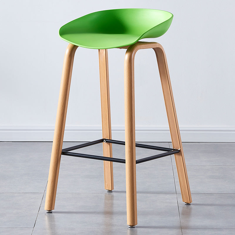 Contemporary Plastic Bucket Low Back Bar Stools with Metal Base