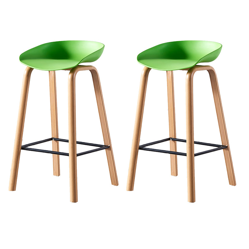 Contemporary Plastic Bucket Low Back Bar Stools with Metal Base