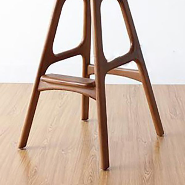 Contemporary Upholstered Faux Leather Bar Stool with Solid Wood Base