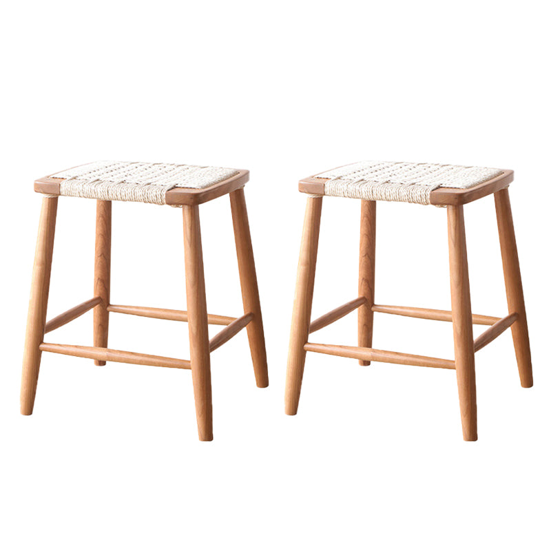 Contemporary Backless Bar Stools with Cherry Solid Wood Base