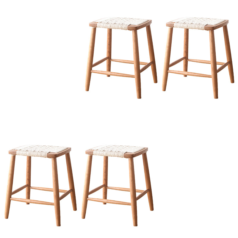 Contemporary Backless Bar Stools with Cherry Solid Wood Base