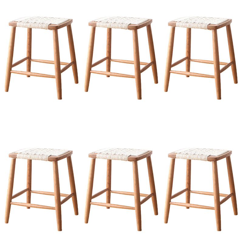 Contemporary Backless Bar Stools with Cherry Solid Wood Base