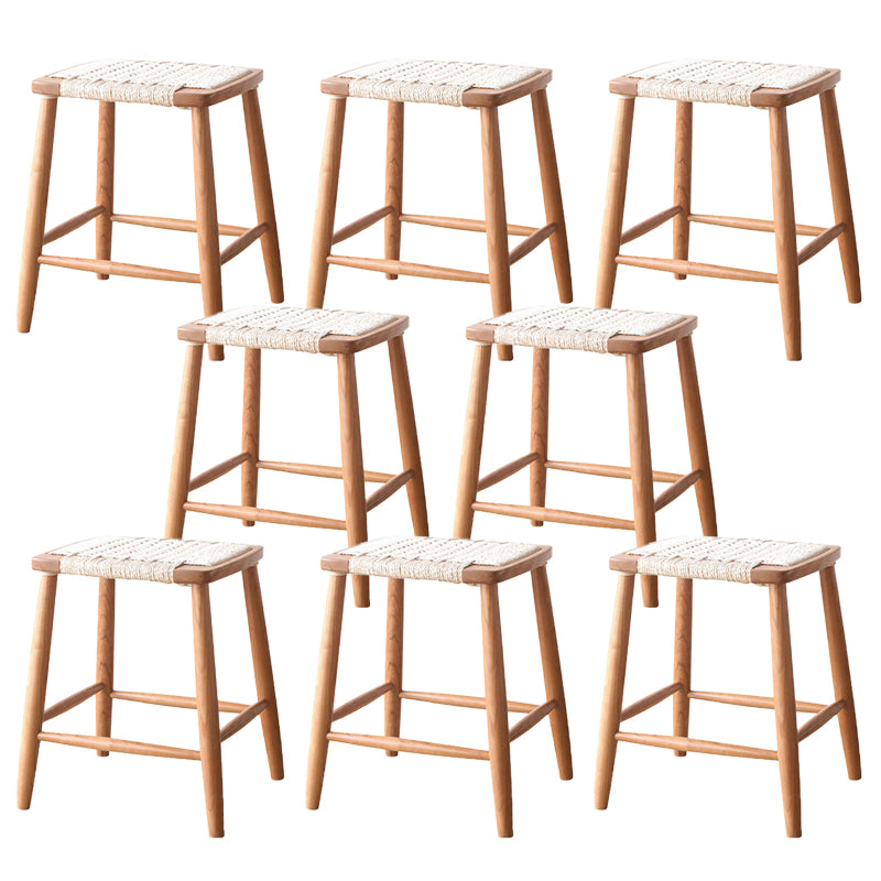 Contemporary Backless Bar Stools with Cherry Solid Wood Base