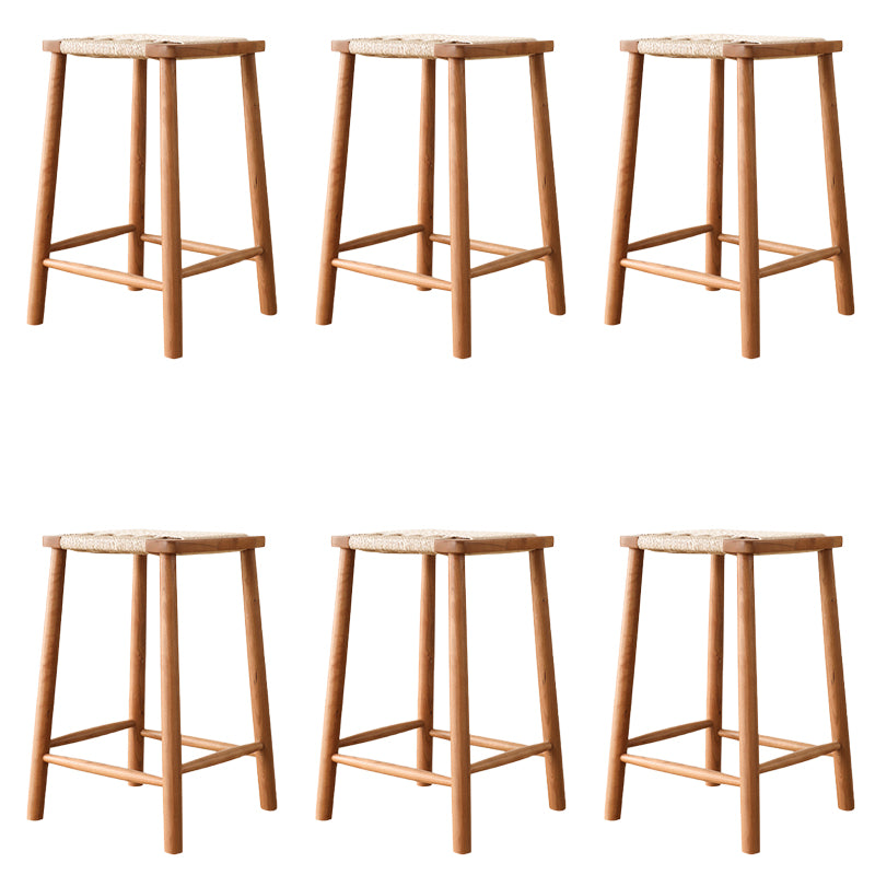 Contemporary Backless Bar Stools with Cherry Solid Wood Base