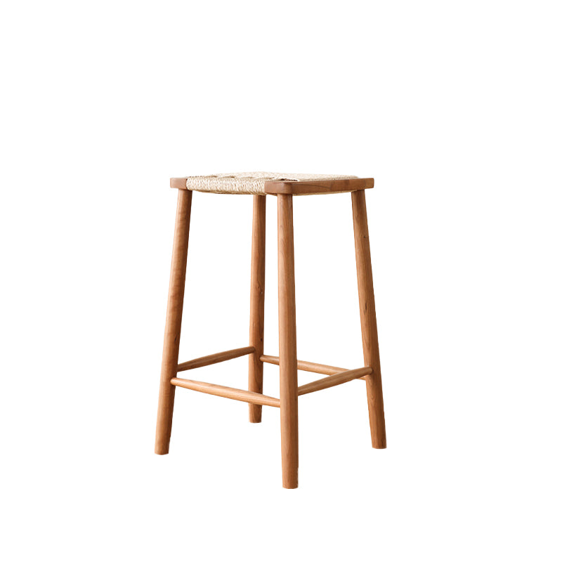 Contemporary Backless Bar Stools with Cherry Solid Wood Base
