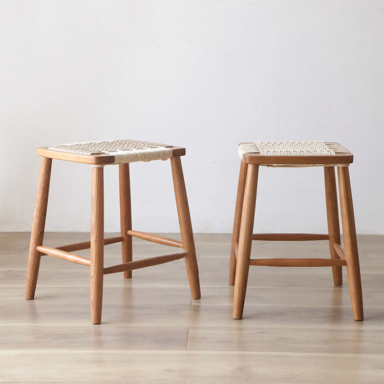 Contemporary Backless Bar Stools with Cherry Solid Wood Base