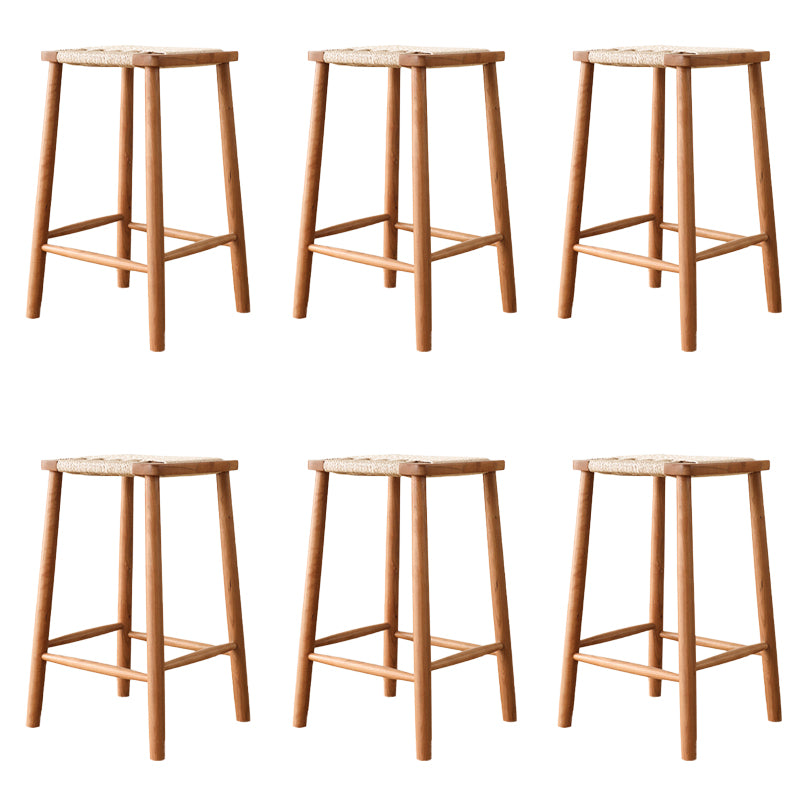 Contemporary Backless Bar Stools with Cherry Solid Wood Base