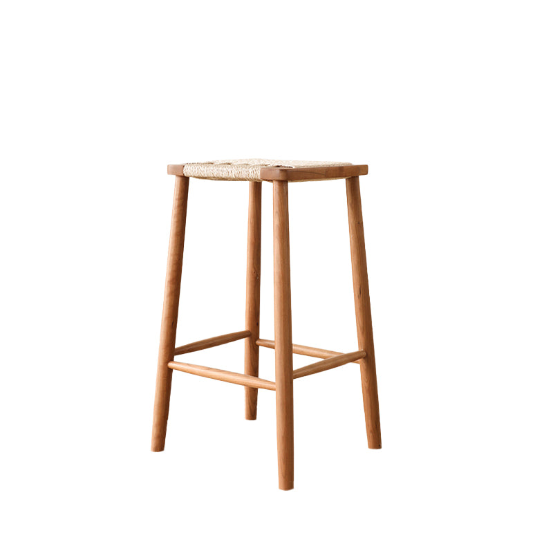 Contemporary Backless Bar Stools with Cherry Solid Wood Base