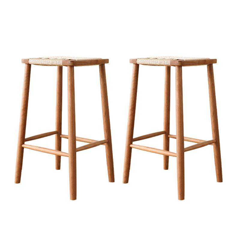 Contemporary Backless Bar Stools with Cherry Solid Wood Base