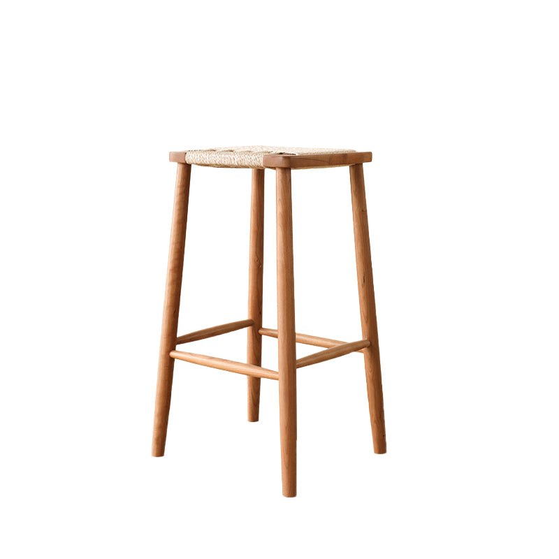 Contemporary Backless Bar Stools with Cherry Solid Wood Base