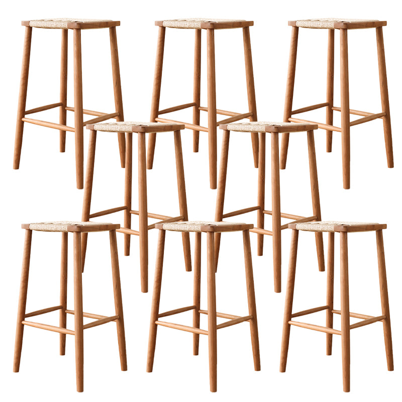 Contemporary Backless Bar Stools with Cherry Solid Wood Base