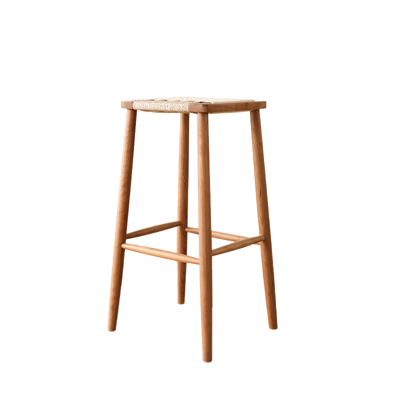 Contemporary Backless Bar Stools with Cherry Solid Wood Base