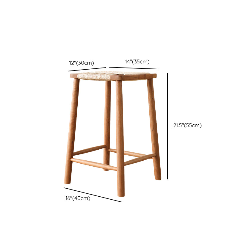 Contemporary Backless Bar Stools with Cherry Solid Wood Base