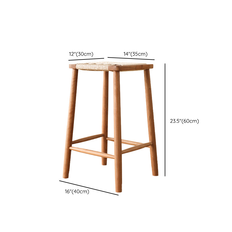 Contemporary Backless Bar Stools with Cherry Solid Wood Base