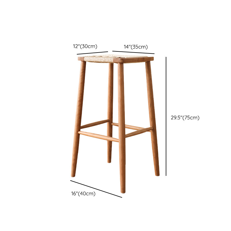 Contemporary Backless Bar Stools with Cherry Solid Wood Base