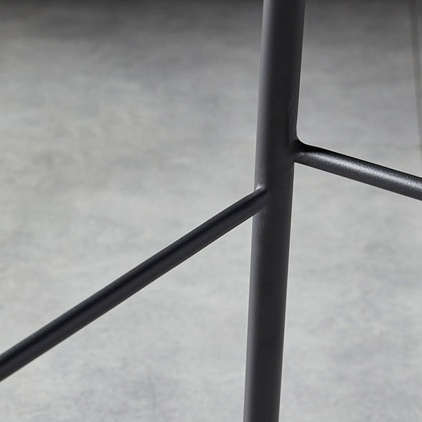 Contemporary Style Low Back Leather Armless Bar Stool with Metal Legs