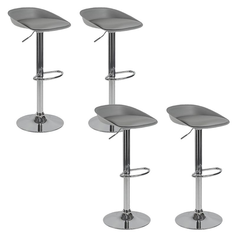 Modern Style Low Back Upholstered Adjustable Bar Stool with Metal Legs