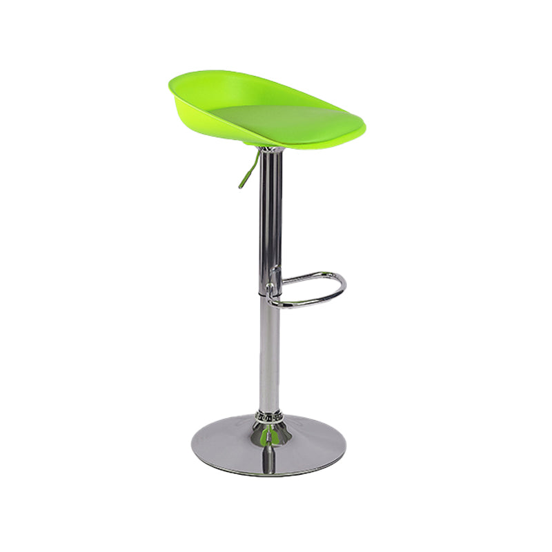Modern Style Low Back Upholstered Adjustable Bar Stool with Metal Legs