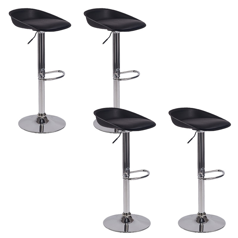Modern Style Low Back Upholstered Adjustable Bar Stool with Metal Legs