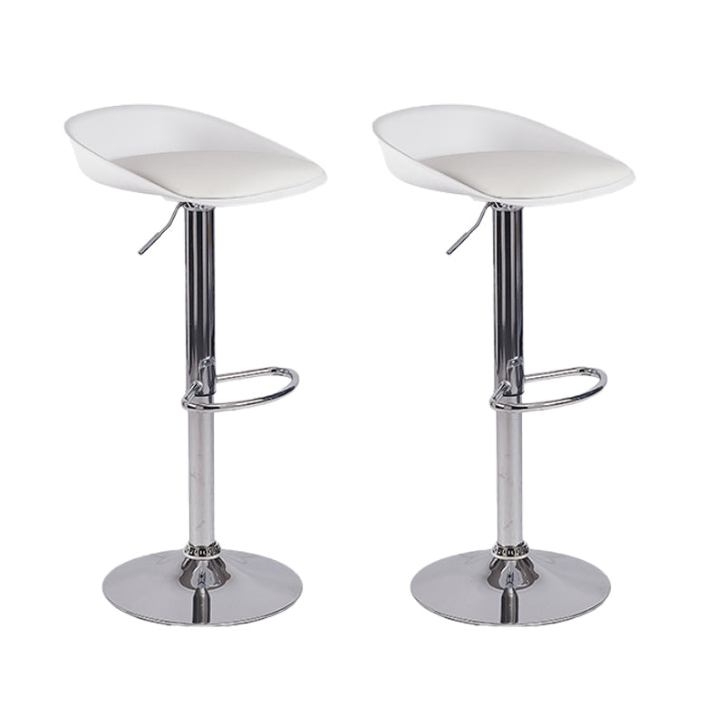 Modern Style Low Back Upholstered Adjustable Bar Stool with Metal Legs