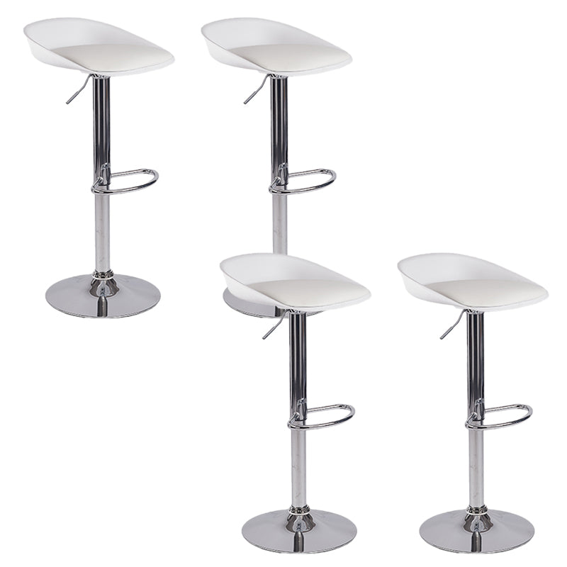 Modern Style Low Back Upholstered Adjustable Bar Stool with Metal Legs