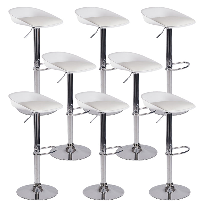 Modern Style Low Back Upholstered Adjustable Bar Stool with Metal Legs