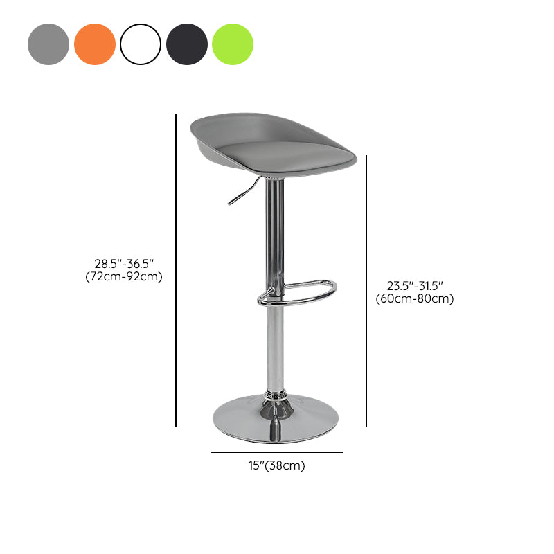 Modern Style Low Back Upholstered Adjustable Bar Stool with Metal Legs