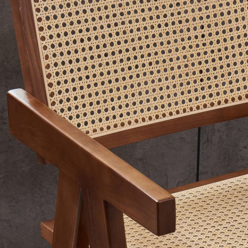 Contemporary Style Low Back Solid Wood Armed Bar Stool for Home