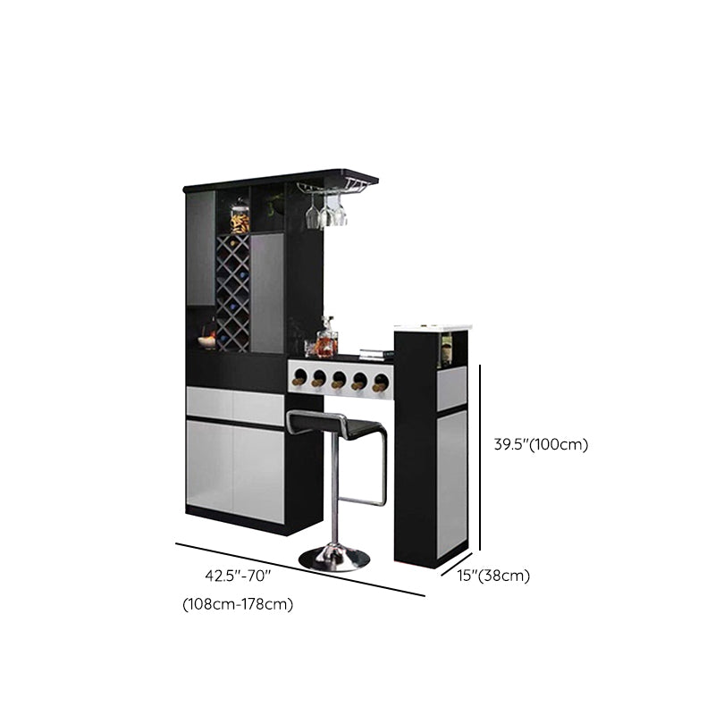 Contemporary Style 1/2 Pieces Wood Rectangular Bar Table Set for Dining Room