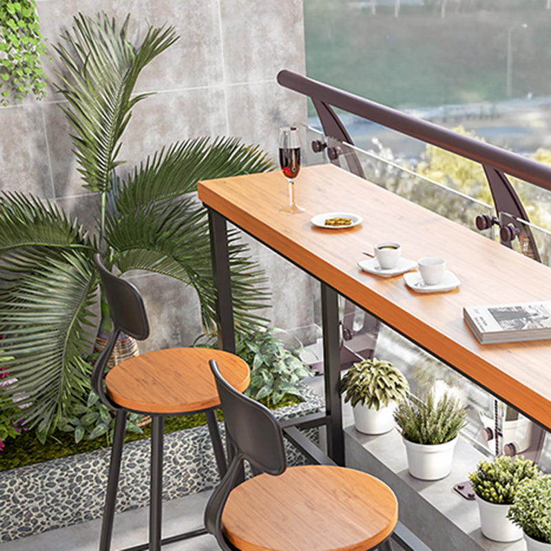 1/3 Pieces Modern Rectangle Solid Wood Bar Table with High Stools