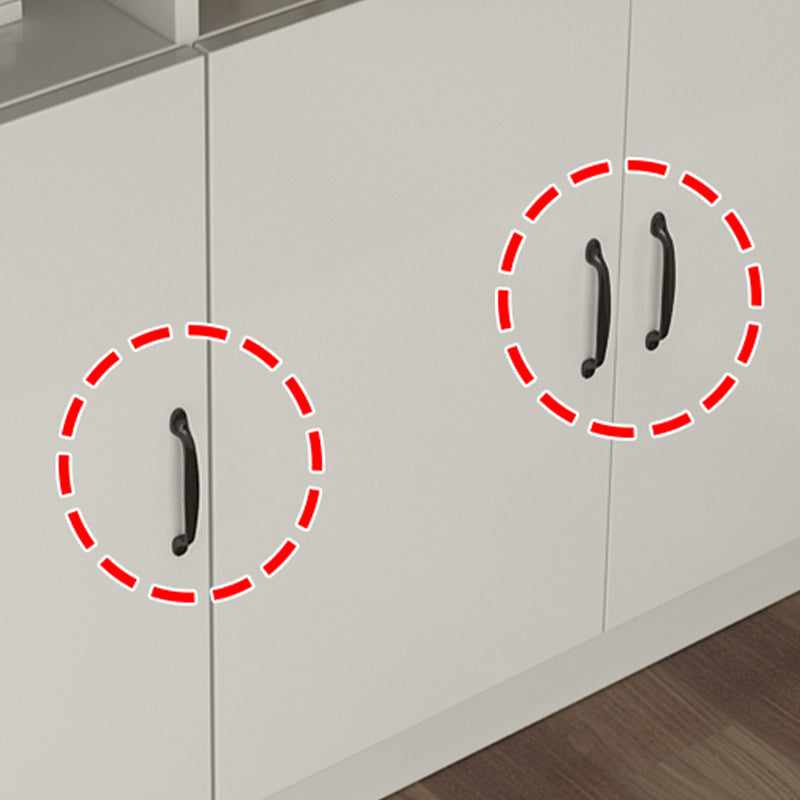 Modern Rectangle White Top Bar Dining Table with Storage for Living Room