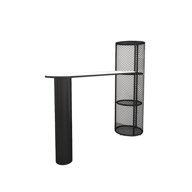 Modern Double Pedestal Sintered Stone Bar Table for Kitchen Dining Room