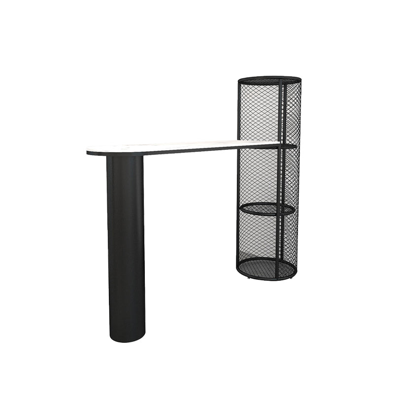 Modern Double Pedestal Sintered Stone Bar Table for Kitchen Dining Room