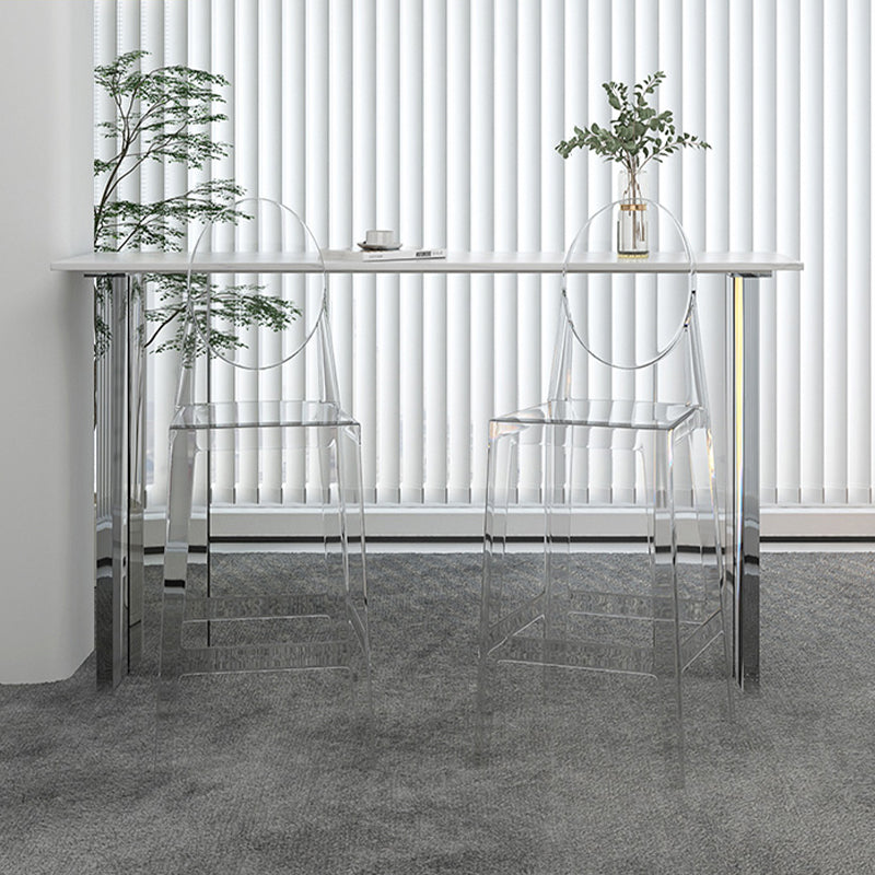 Modern Sintered Stone Top Rectangle Bar Dining Table with Acrylic Base