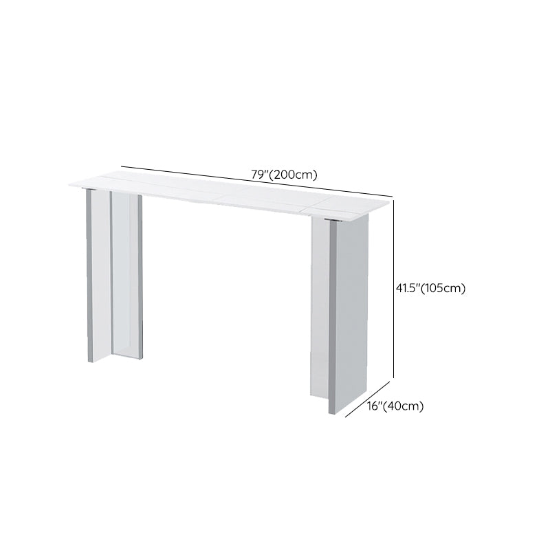 Modern Sintered Stone Top Rectangle Bar Dining Table with Acrylic Base