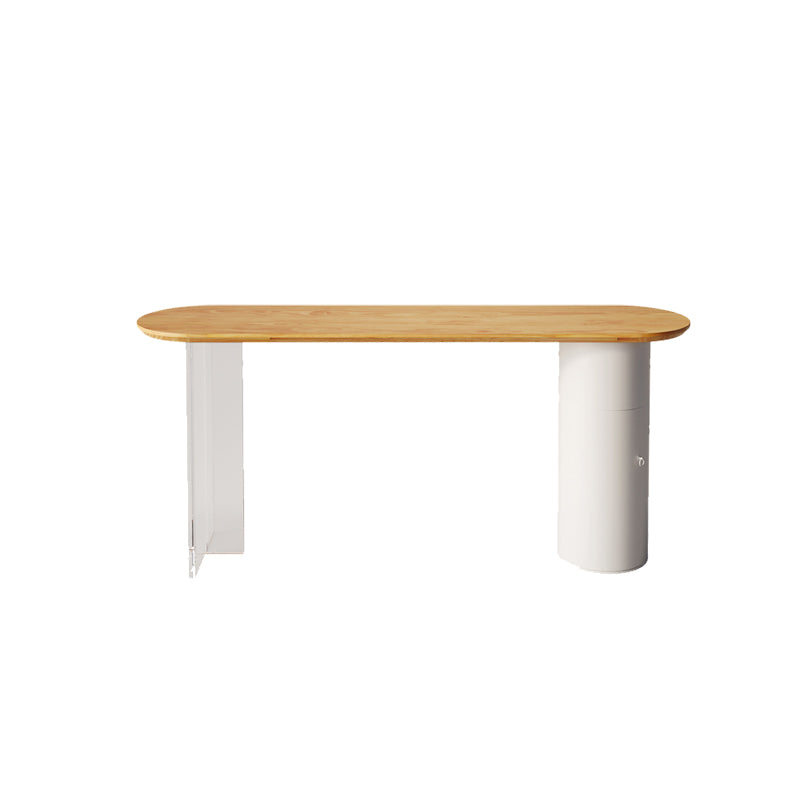 Contemporary Solid Wood Oval Bar Dining Table for Living Room