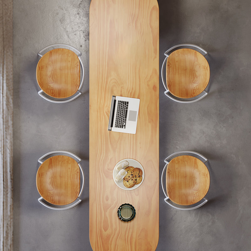 Contemporary Solid Wood Oval Bar Dining Table for Living Room