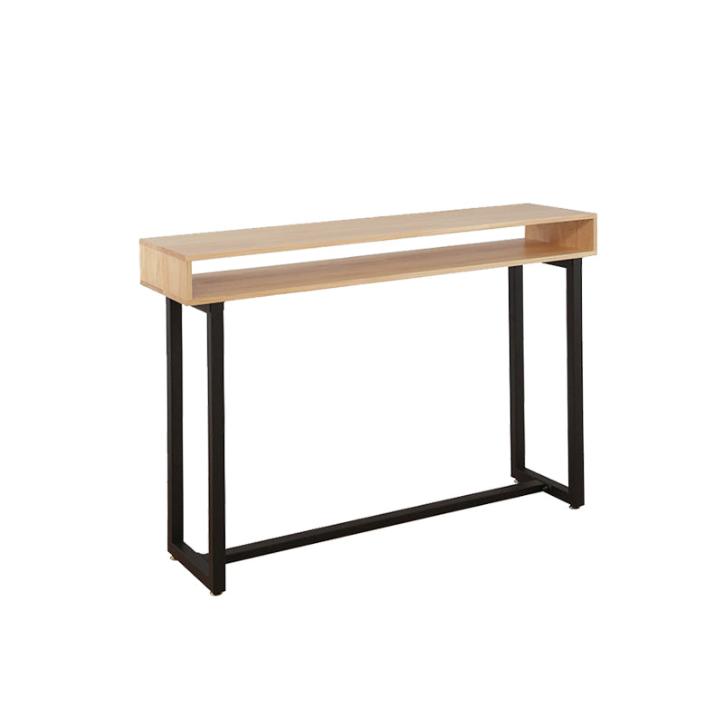 Contemporary Solid Wood Top Rectangle Bar Dining Table for Living Room