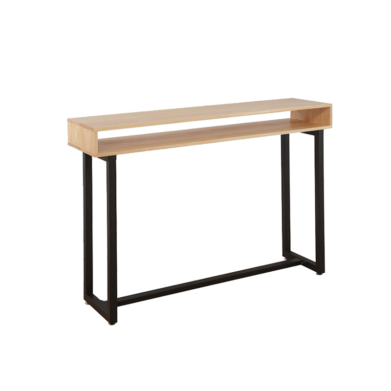 Contemporary Solid Wood Top Rectangle Bar Dining Table for Living Room