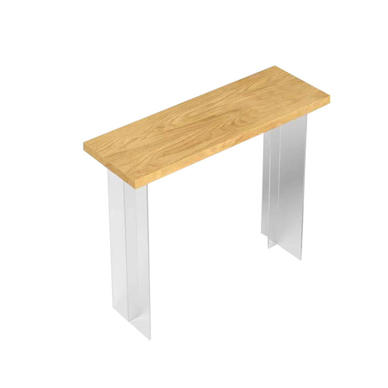 Acrylic Base Pine Solid Wood Bar Table for Kitchen Dining Room