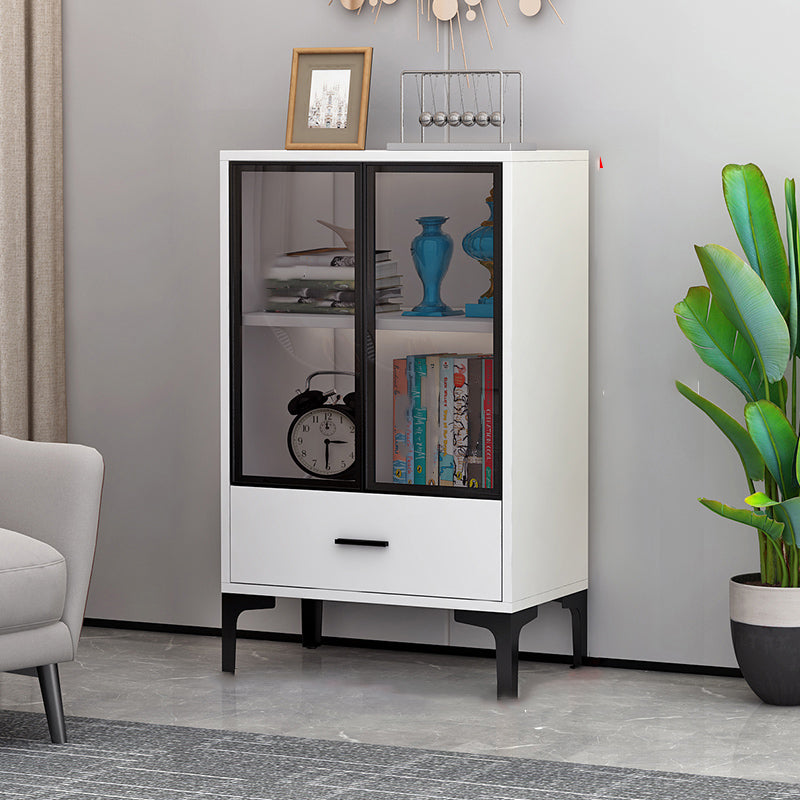 2 Glass Door Wooden Curio Cabinet without Lighting for Living Room