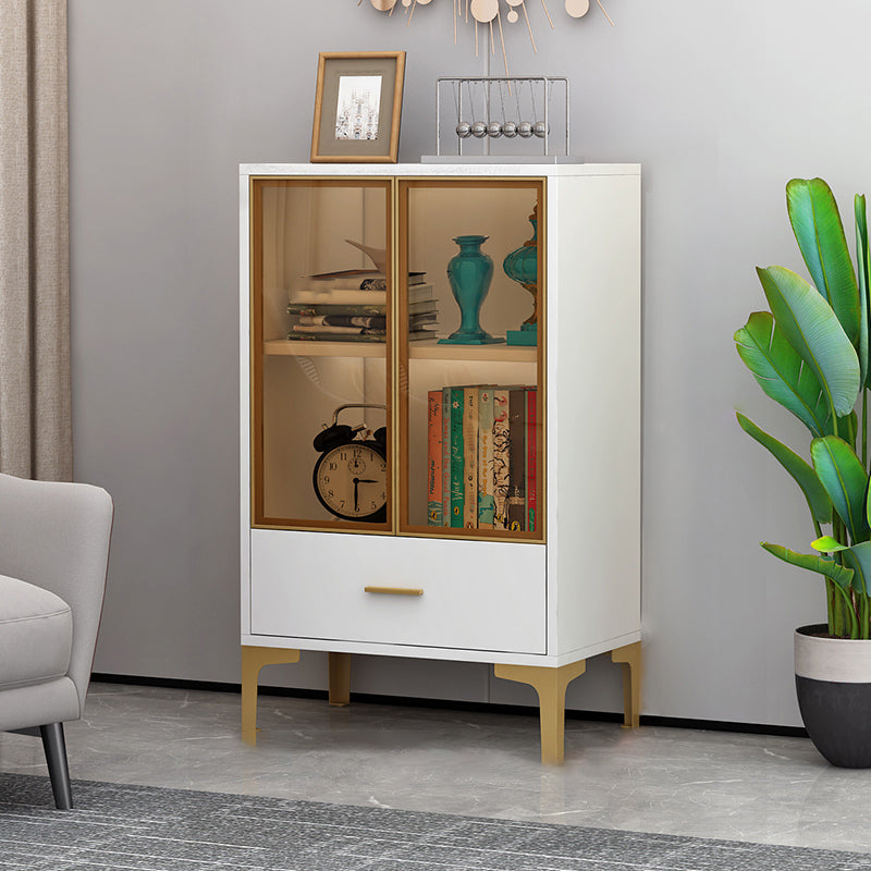 2 Glass Door Wooden Curio Cabinet without Lighting for Living Room